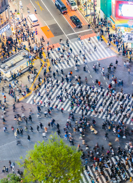 Consumer trends 2024 Goodman Insights consumers crossing a busy intersection